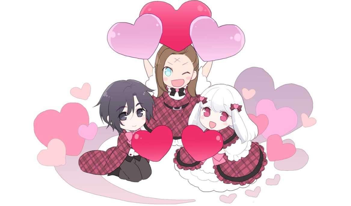 官方獻上的《轉生成女性向遊戲只有毀滅 END 的壞人大小姐》2/14 情人節賀圖